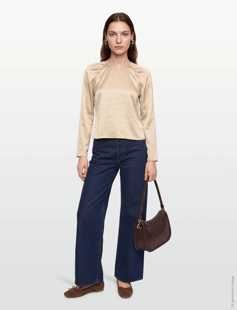 Twist & Tango - Clover Blouse - pikkade varrukatega pluusid - shimmering beige - 0