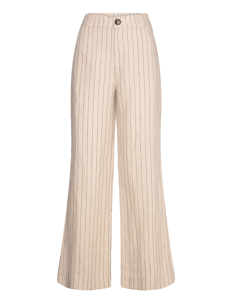 Twist & Tango - Serena Trousers - leinenhosen - beige melange pinstripe - 0