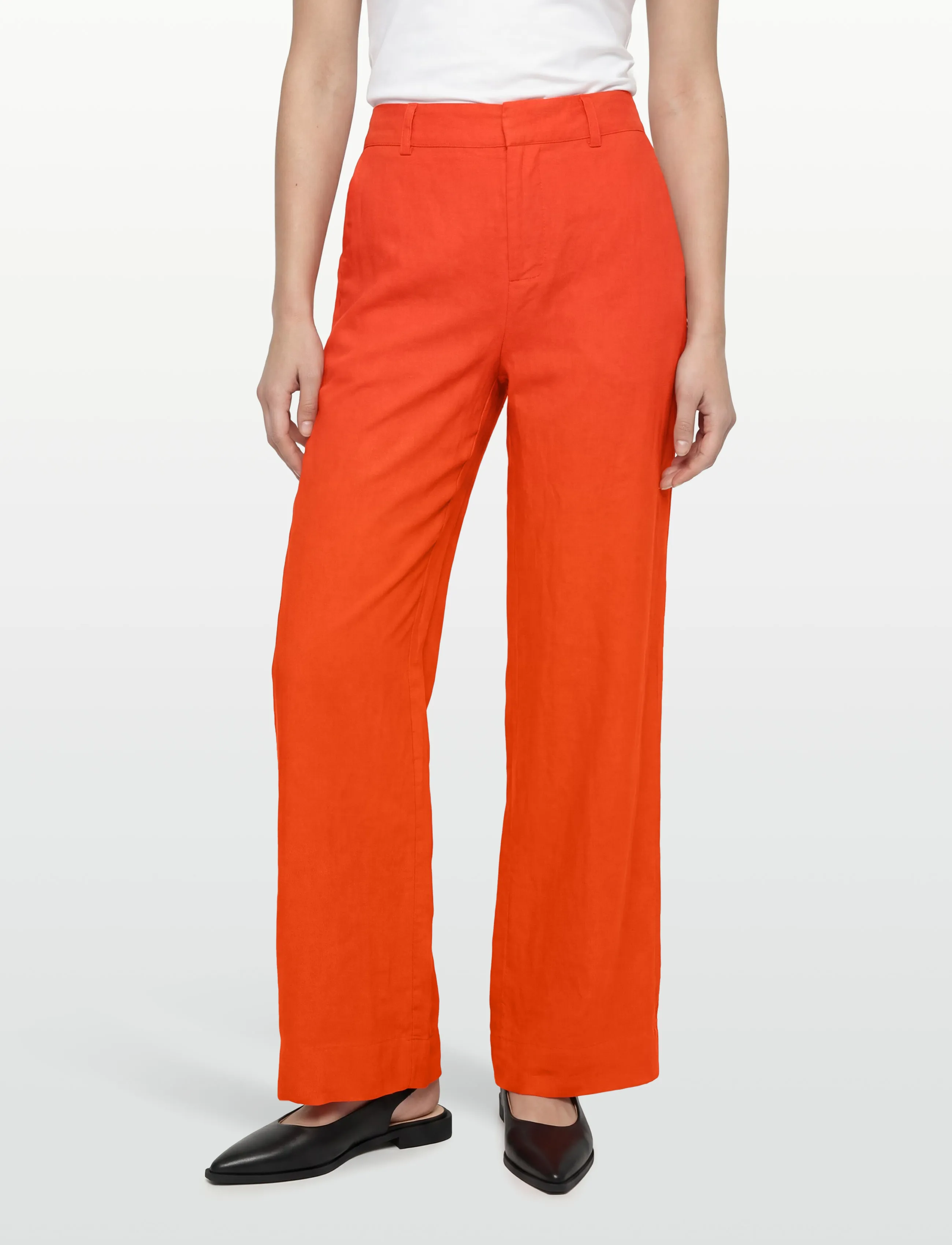 Twist & Tango - Serena Linen Trousers - hørbukser - mandarin red - 3