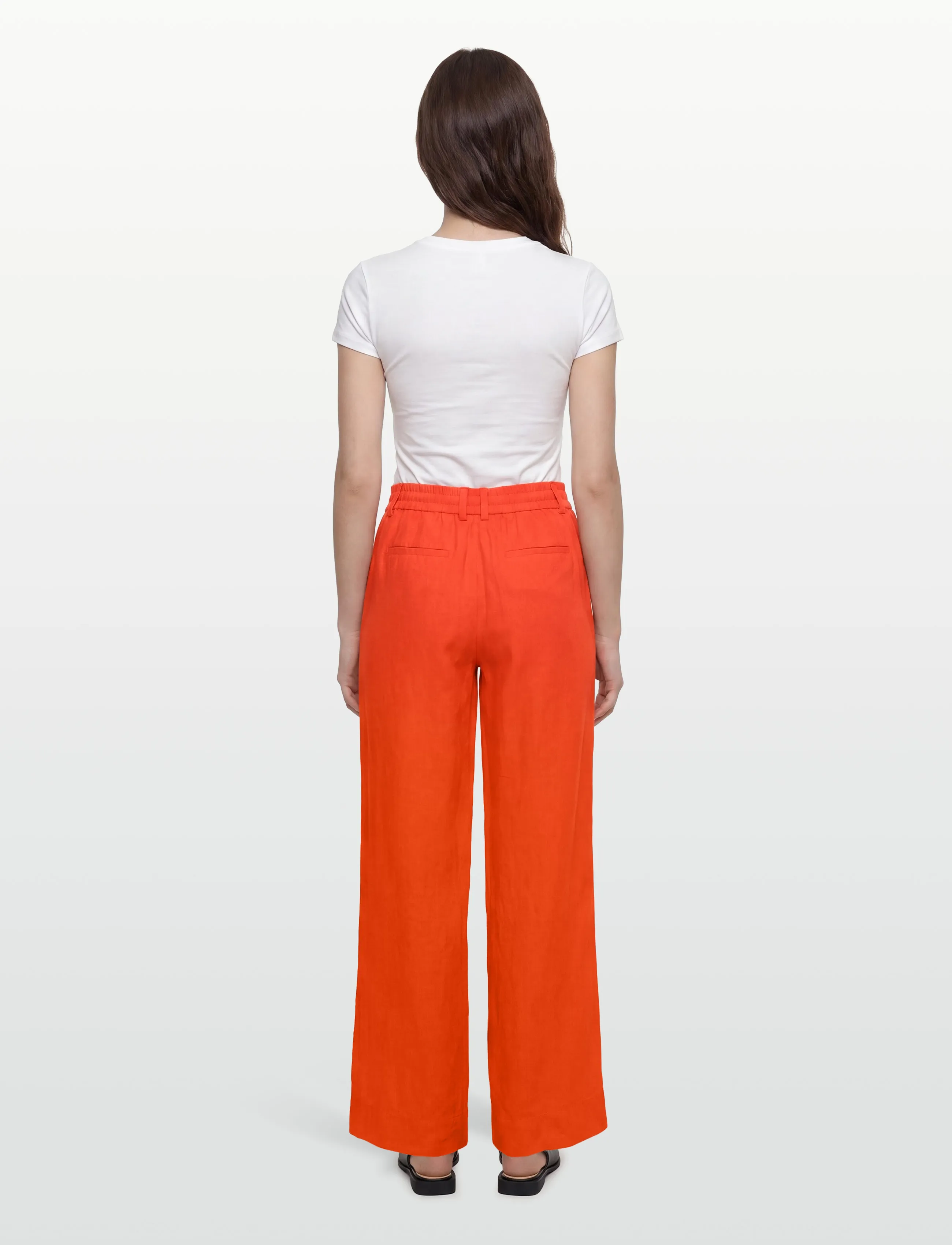 Twist & Tango - Serena Linen Trousers - hørbukser - mandarin red - 4