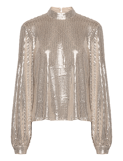 Twist & Tango Maia Sequin Blouse - Twist & Tango - OYSTER GREY / gold