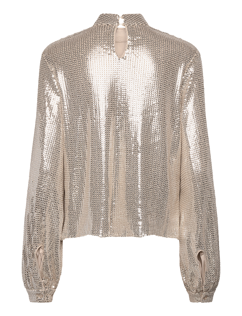 Twist & Tango - Maia Sequin Blouse - langærmede bluser - oyster grey - 2