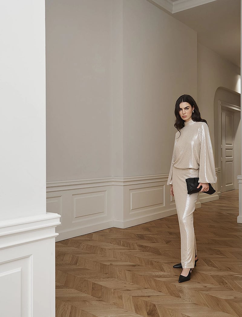 Twist & Tango - Maia Sequin Blouse - langærmede bluser - oyster grey - 0