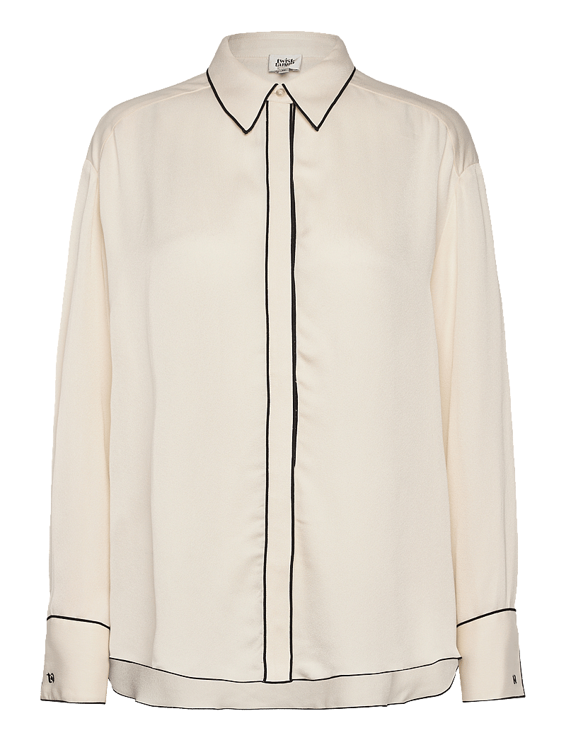Twist & Tango - Jennifer Satin Blouse - long sleeved blouses - ivory - 0