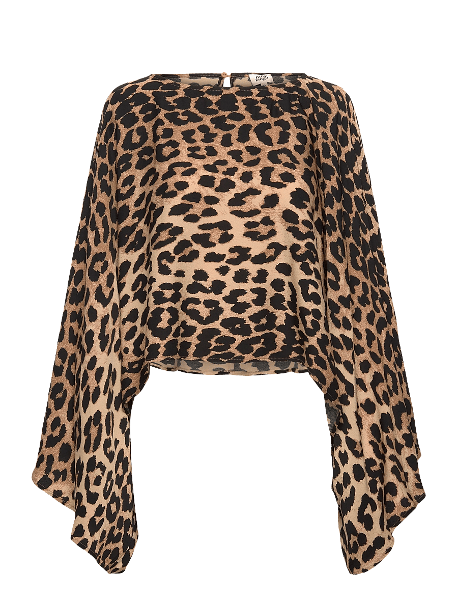 Twist & Tango - Klasia Satin Blouse - long sleeved blouses - leopard print - 1