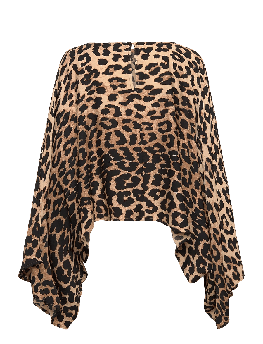 Twist & Tango - Klasia Satin Blouse - long sleeved blouses - leopard print - 2