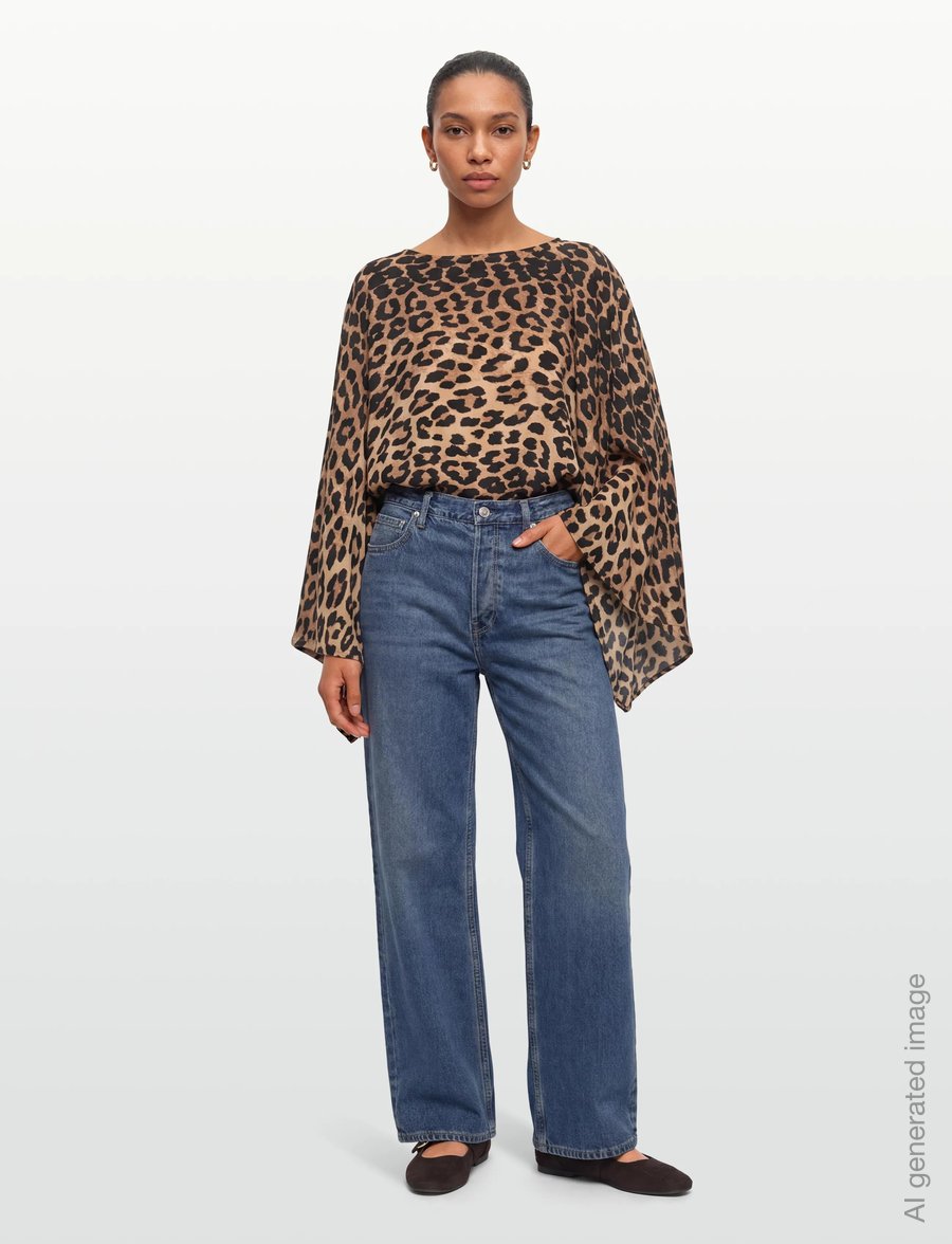 Twist & Tango - Klasia Satin Blouse - long sleeved blouses - leopard print - 0
