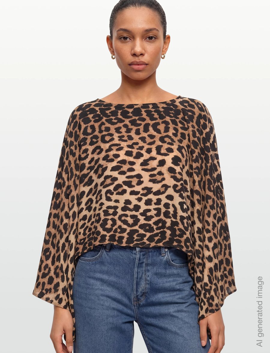 Twist & Tango - Klasia Satin Blouse - long sleeved blouses - leopard print - 3