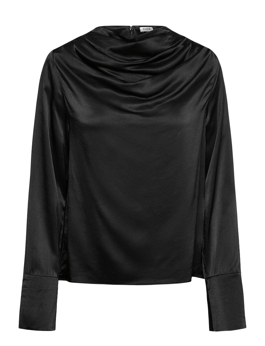 Twist & Tango - Tammie Satin Blouse - langærmede bluser - black - 1