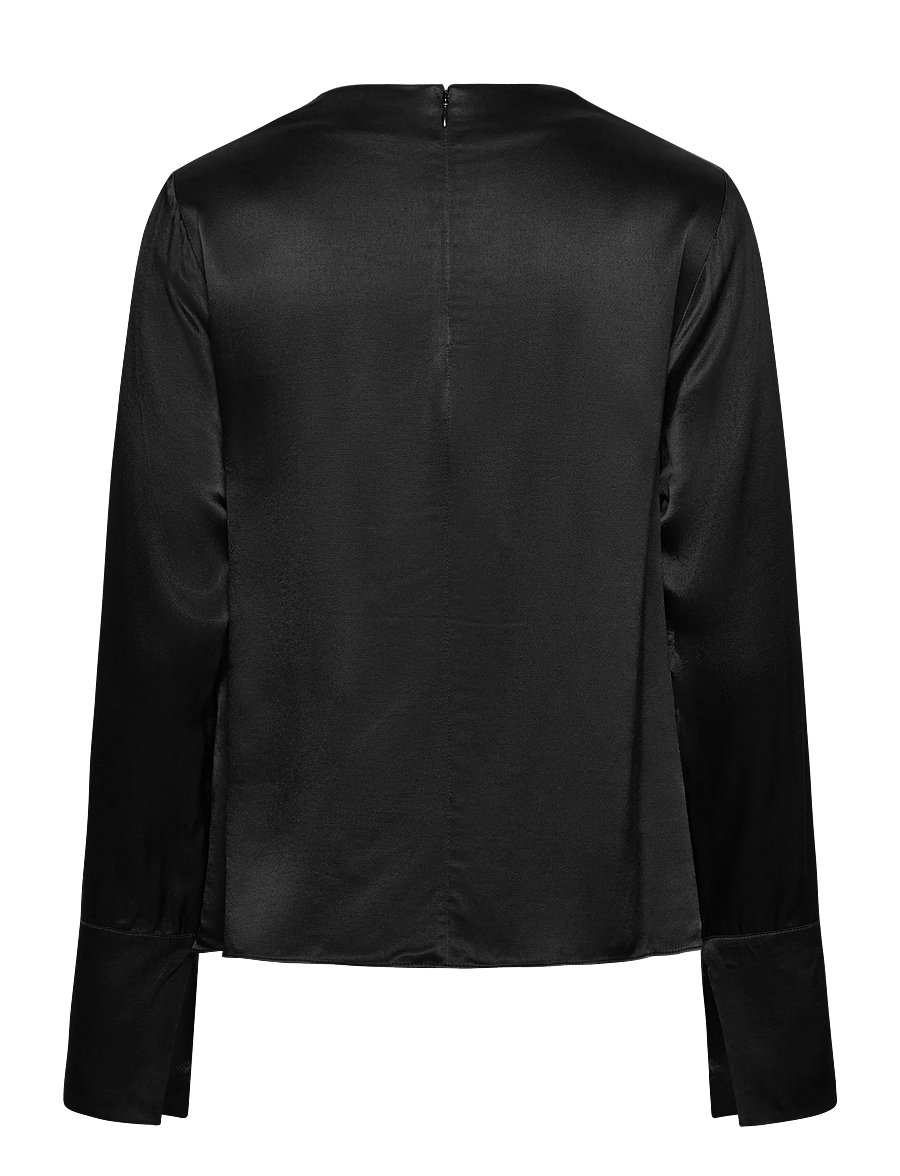 Twist & Tango - Tammie Satin Blouse - langærmede bluser - black - 2
