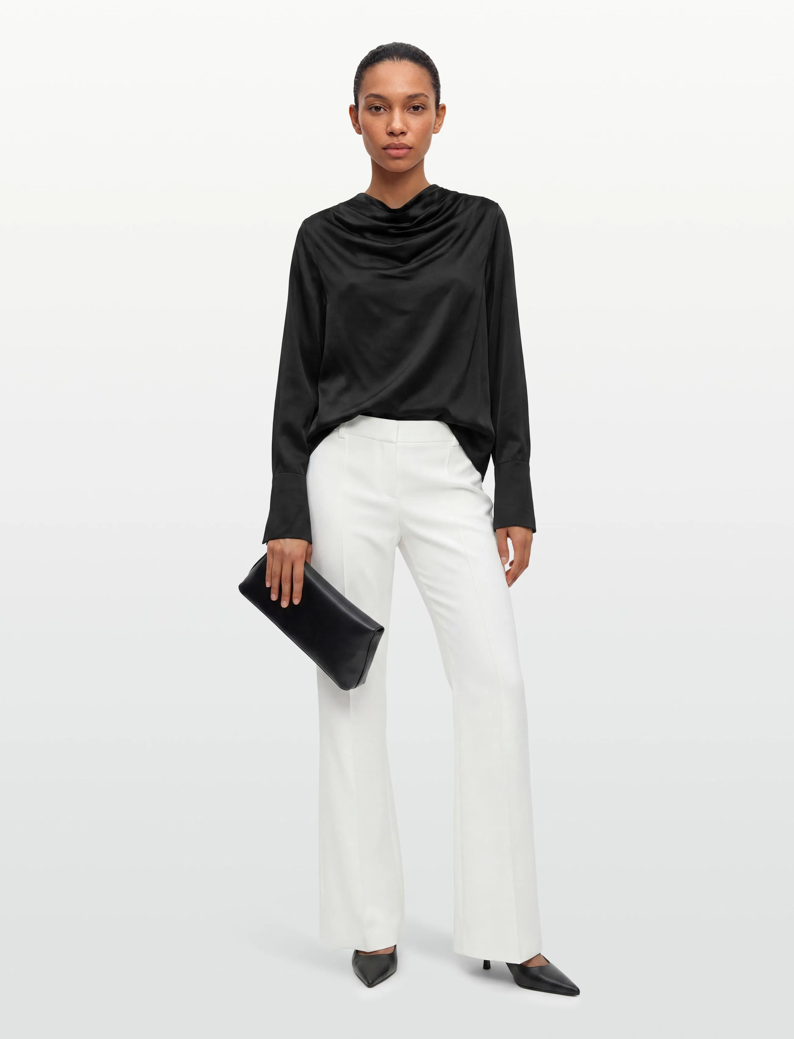 Twist & Tango Tammie Satin Blouse, 32, Black, Bluser > Langærmede, Dame