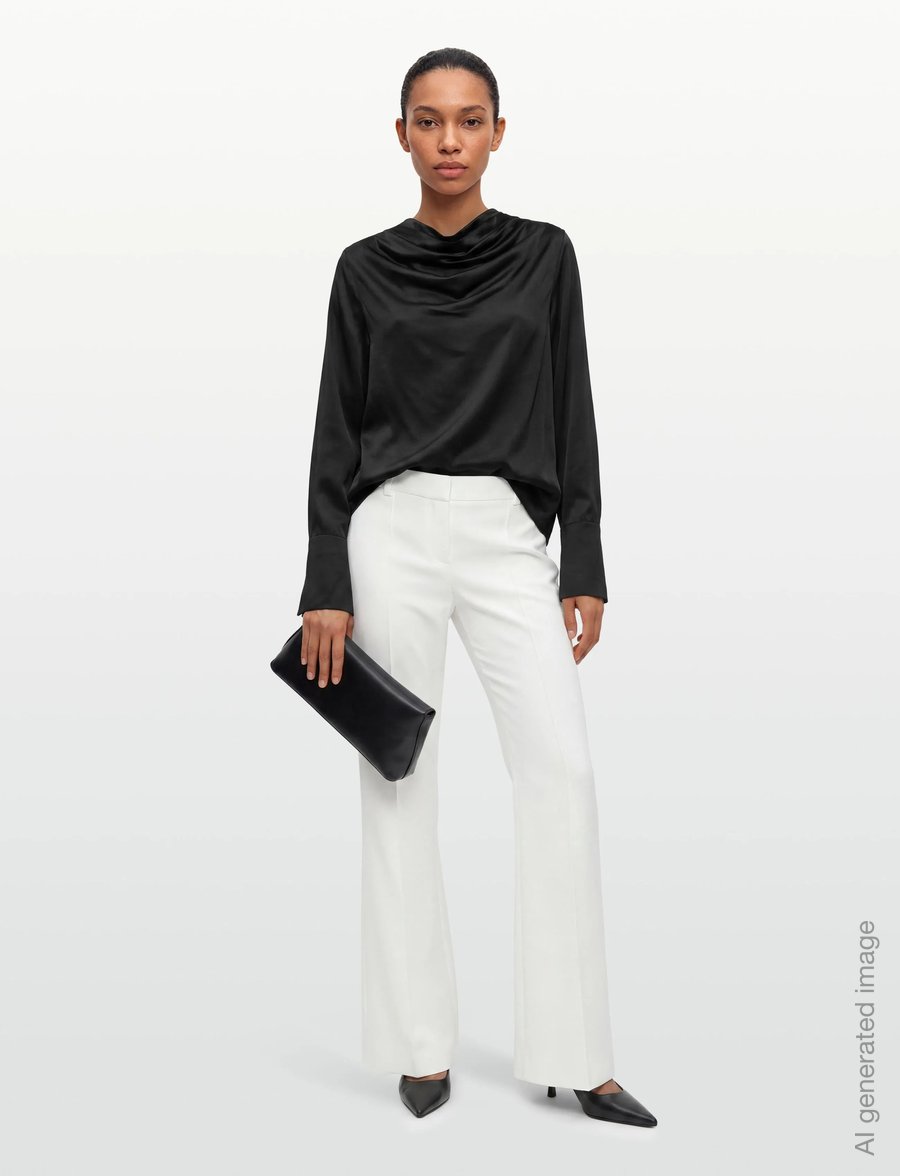 Twist & Tango - Tammie Satin Blouse - langærmede bluser - black - 0