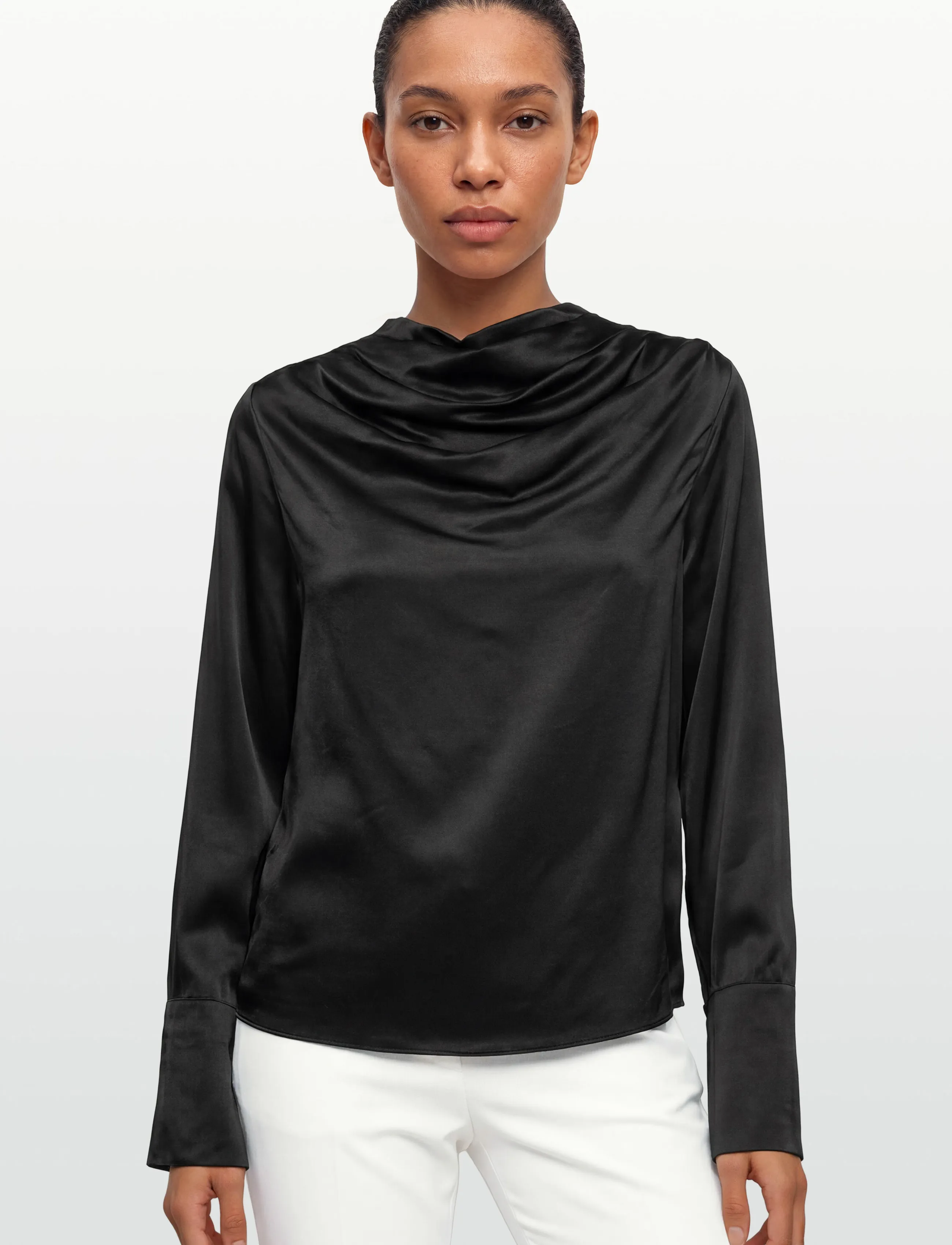 Twist & Tango - Tammie Satin Blouse - langærmede bluser - black - 3