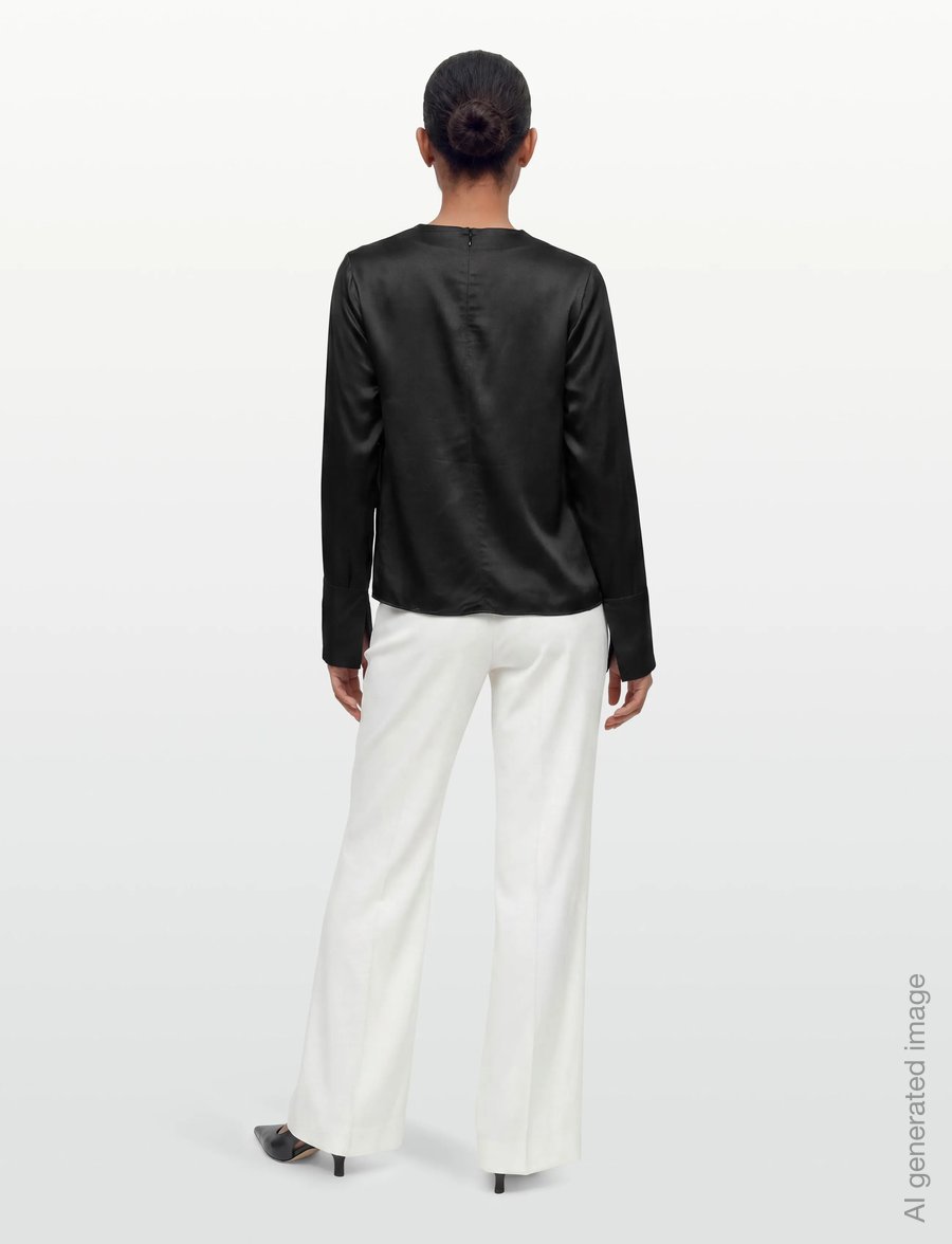Twist & Tango - Tammie Satin Blouse - langærmede bluser - black - 4