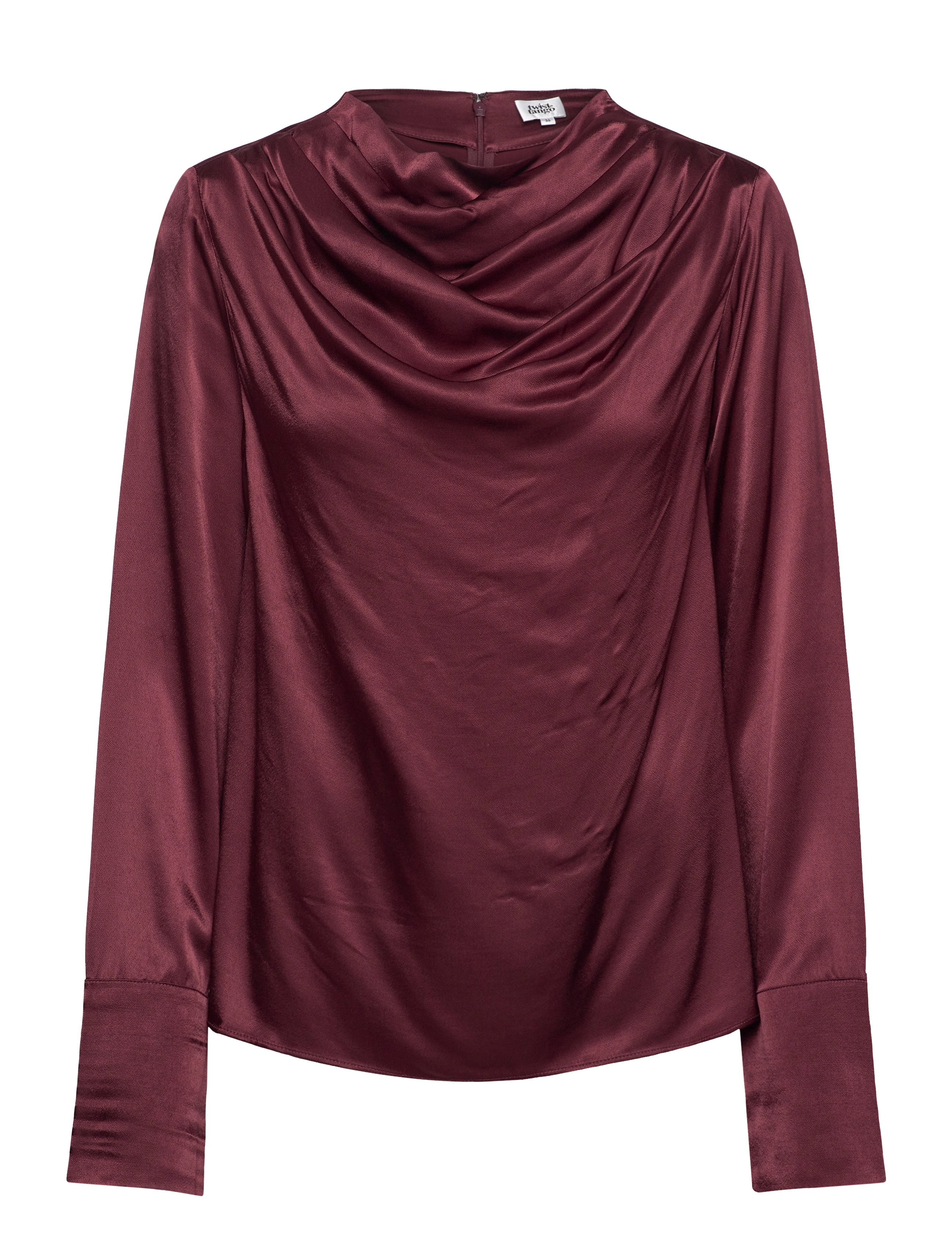 Twist & Tango Tammie Satin Blouse, 32, Burgundy, Bluser > Langærmede, Dame