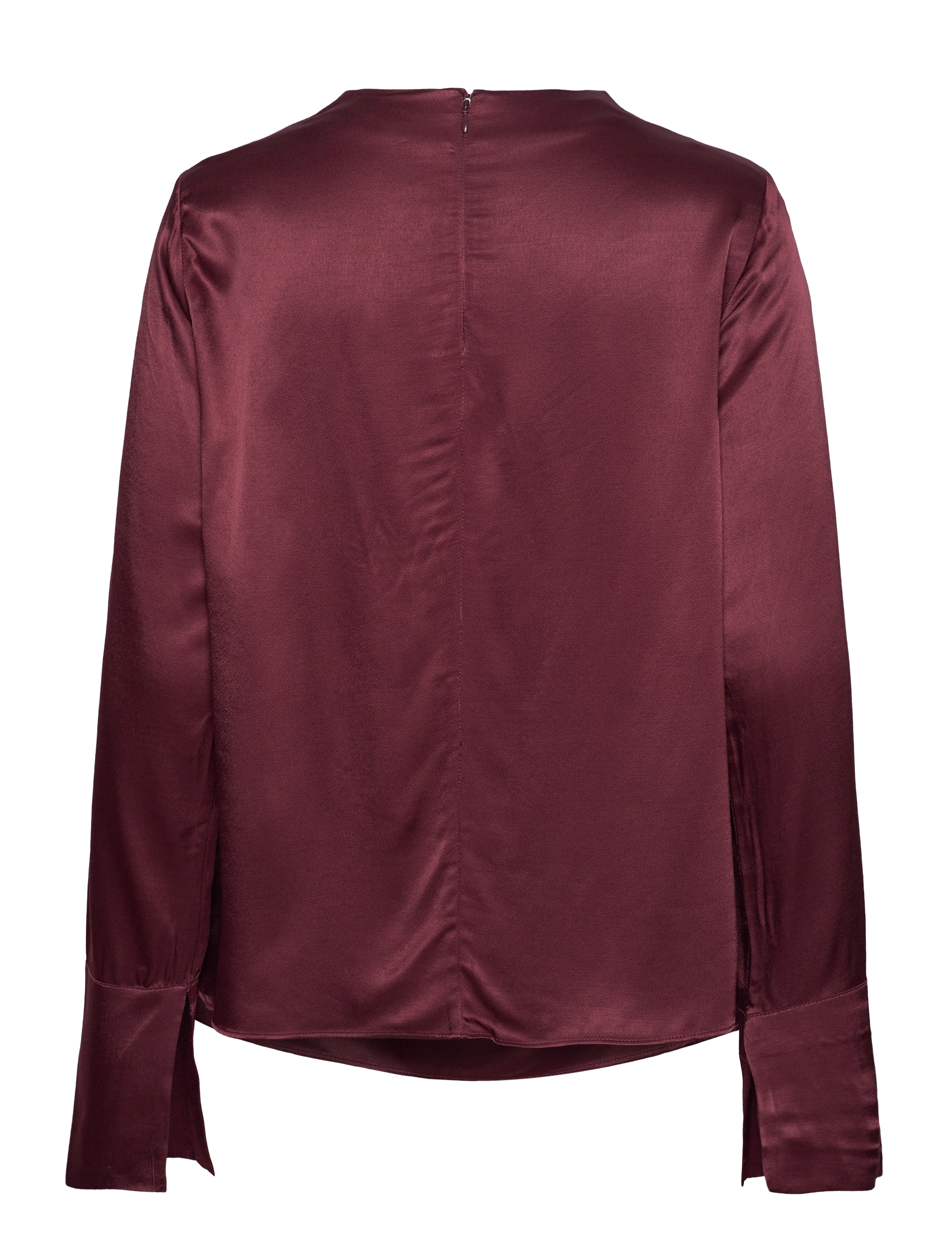 Twist & Tango - Tammie Satin Blouse - long sleeved blouses - cranberry juice - 1