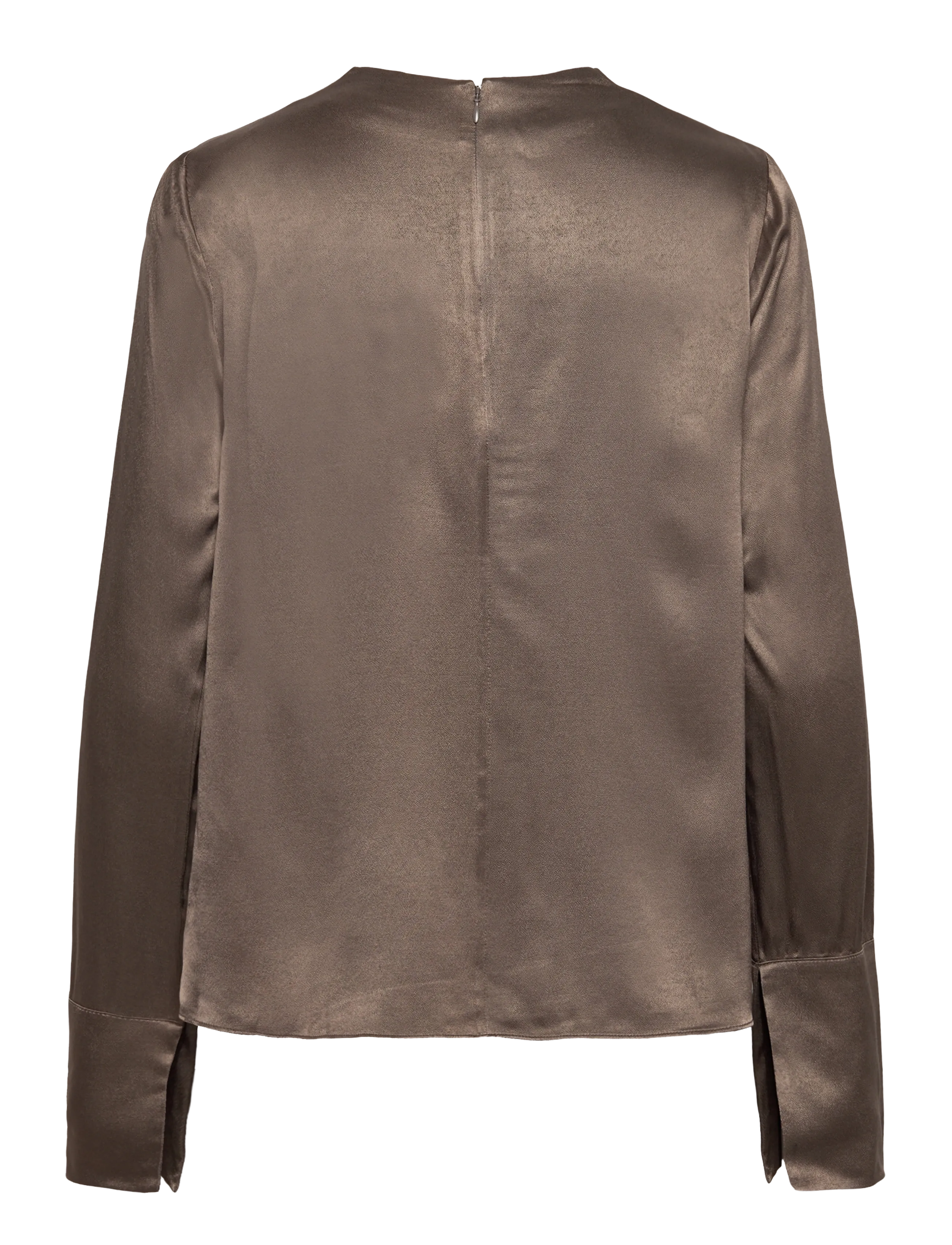 Twist & Tango - Tammie Satin Blouse - langærmede bluser - dk truffle - 1