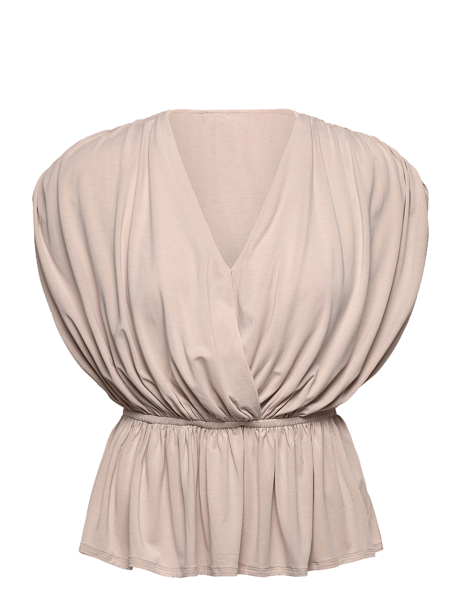 Twist & Tango - Whitley Top - kurzärmelige blusen - lt greige - 0