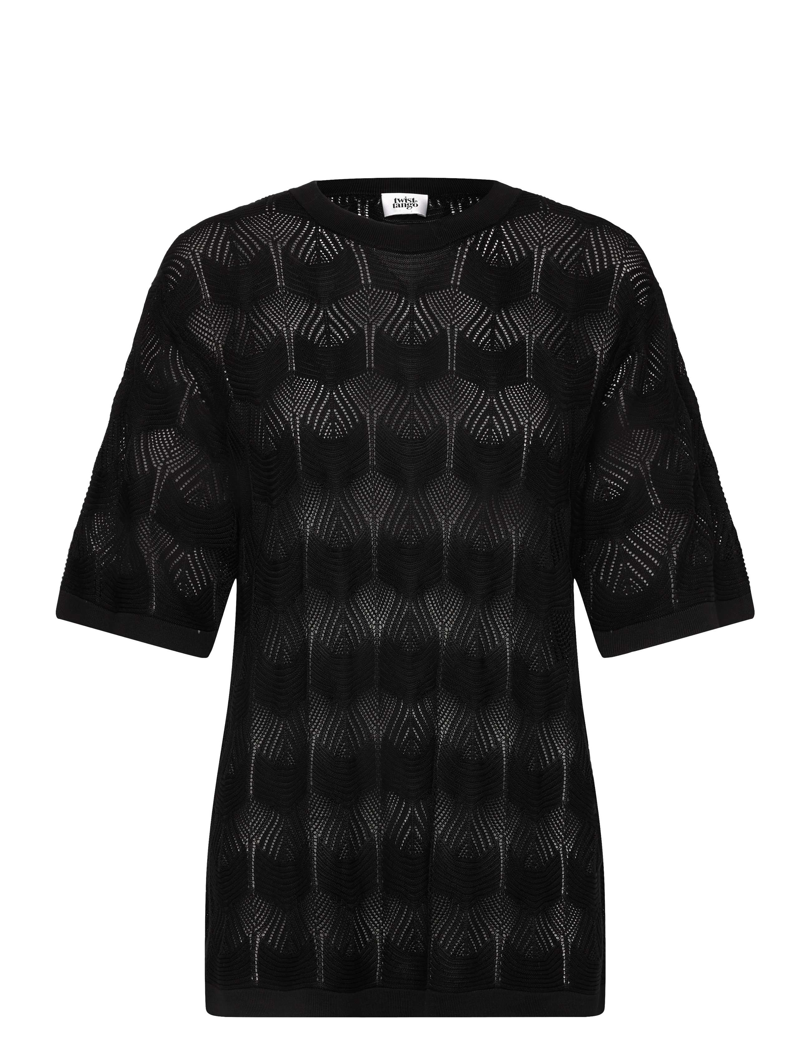 TWIST & TANGO Uma Crochet Tee Schwarz - S - Damen