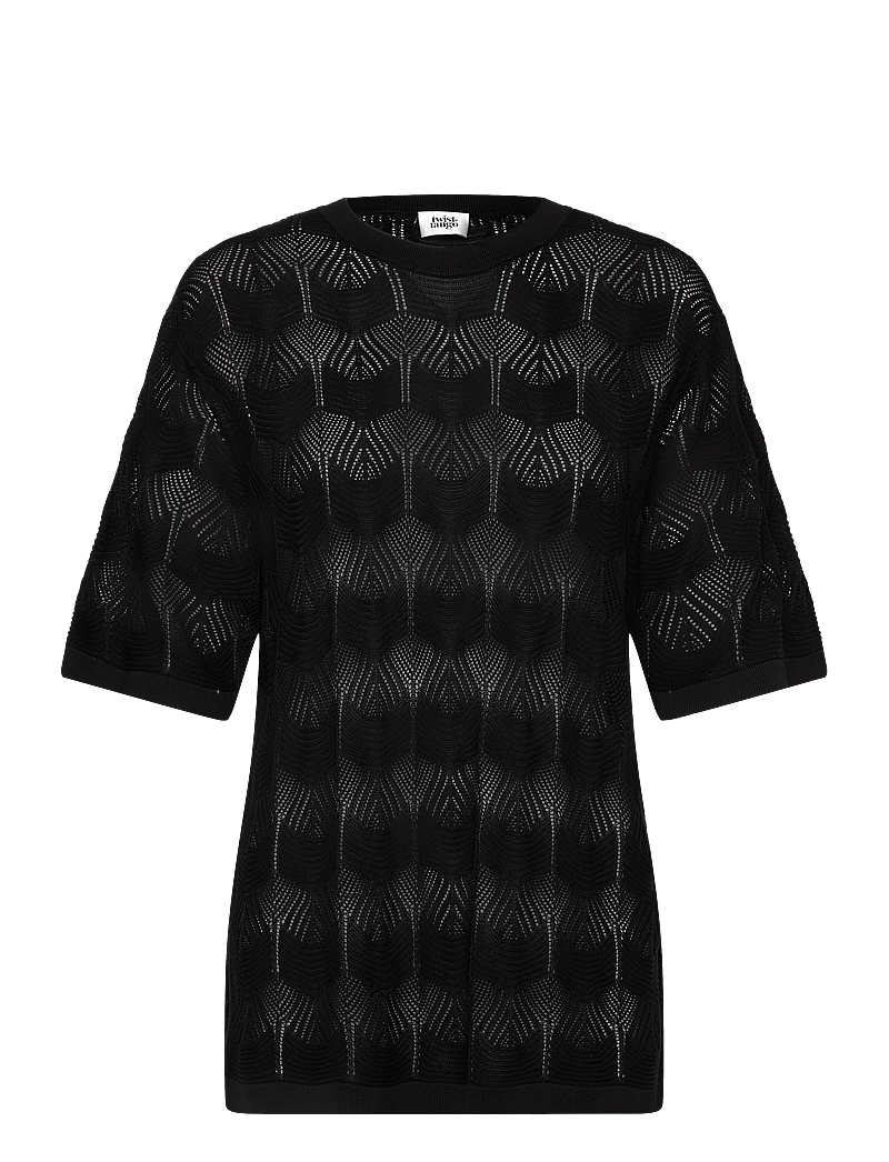 Twist & Tango - Uma Crochet Tee - t-särgid - black - 0