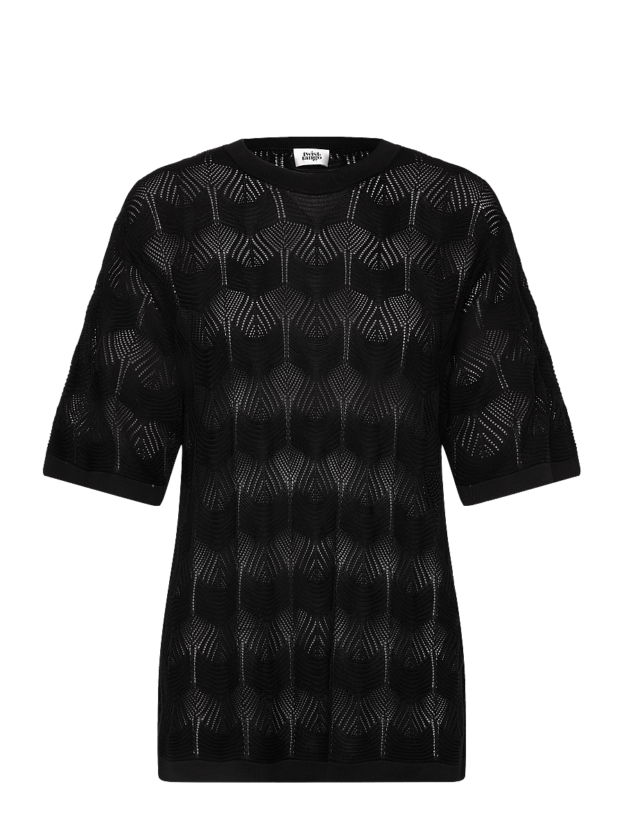 Twist & Tango - Uma Crochet Tee - t-skjorter - black - 0