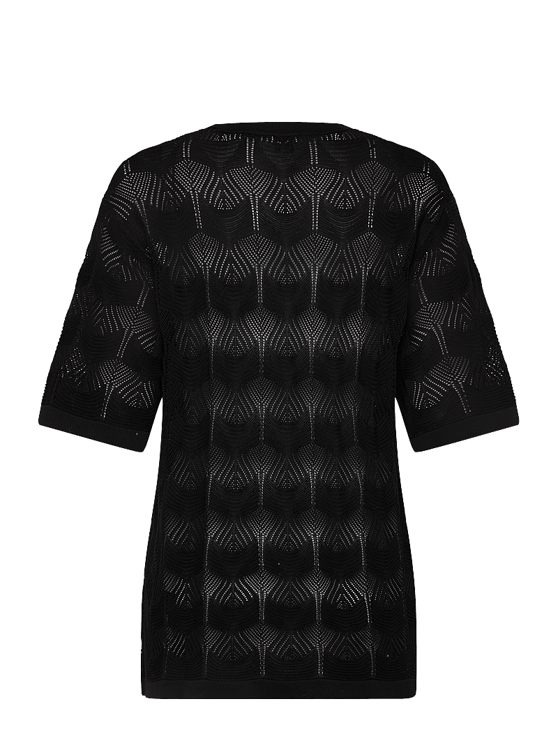 Twist & Tango - Uma Crochet Tee - t-särgid - black - 1