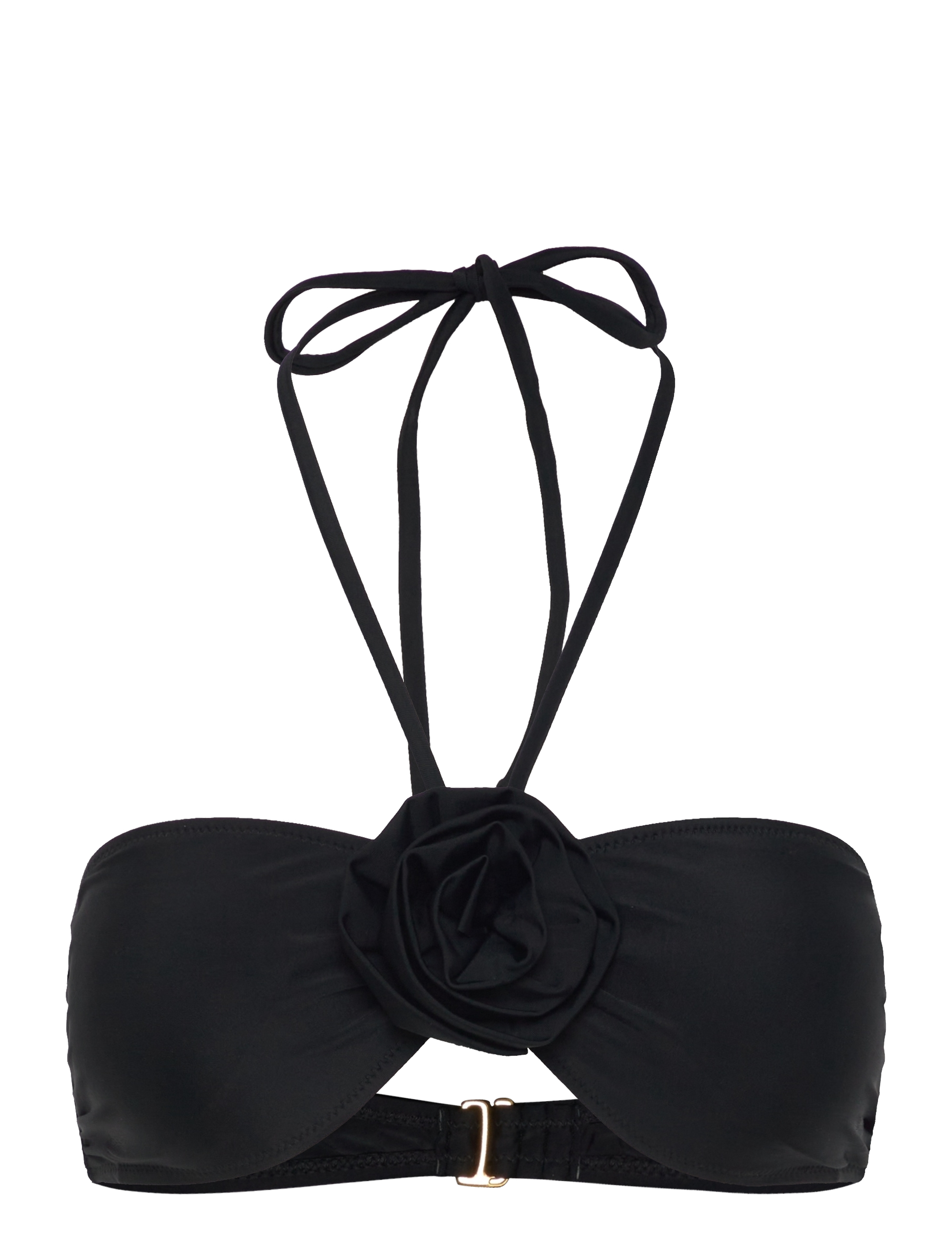 Twist & Tango Apollonia Bikini Top, Kvinder, Blomster Bandeau Halter Bikinioverdel, Sort, Str: L