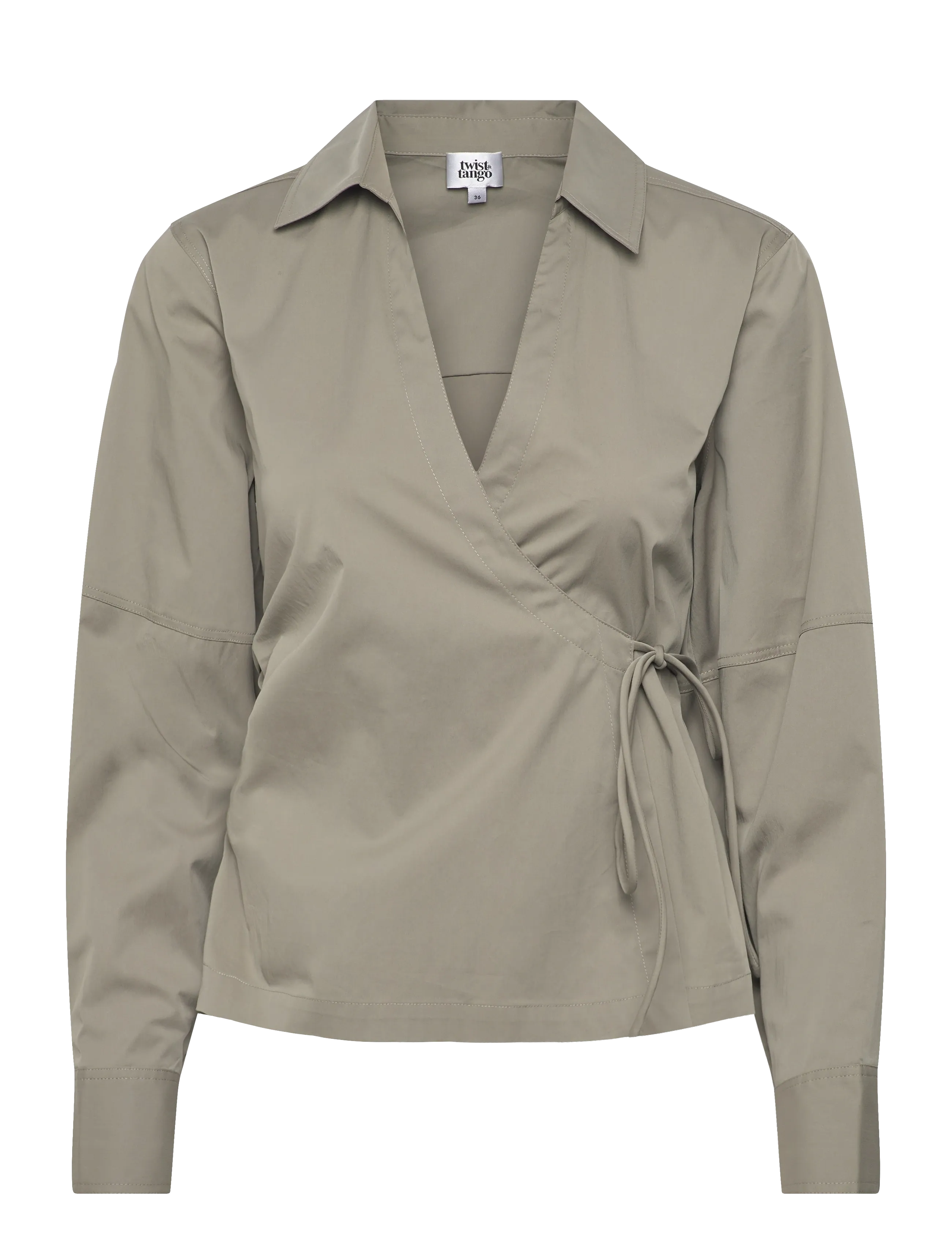 Twist & Tango - Mella Wrap Shirt - langärmlige hemden - khaki - 1