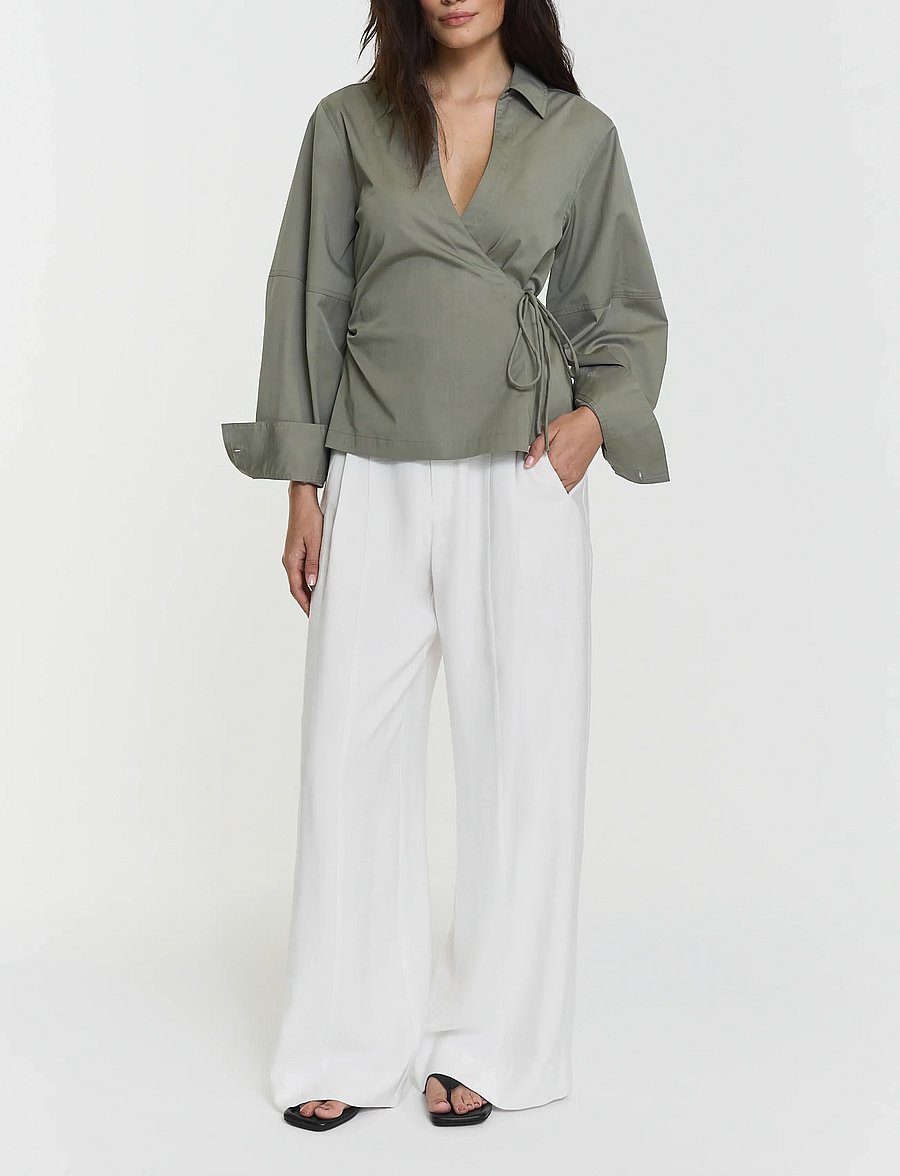 Twist & Tango - Mella Wrap Shirt - long-sleeved shirts - khaki - 0