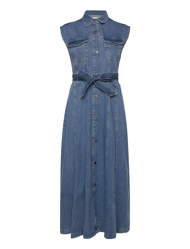 Twist & Tango - Sinan Denim Dress - särkkleidid - dk blue wash - 0