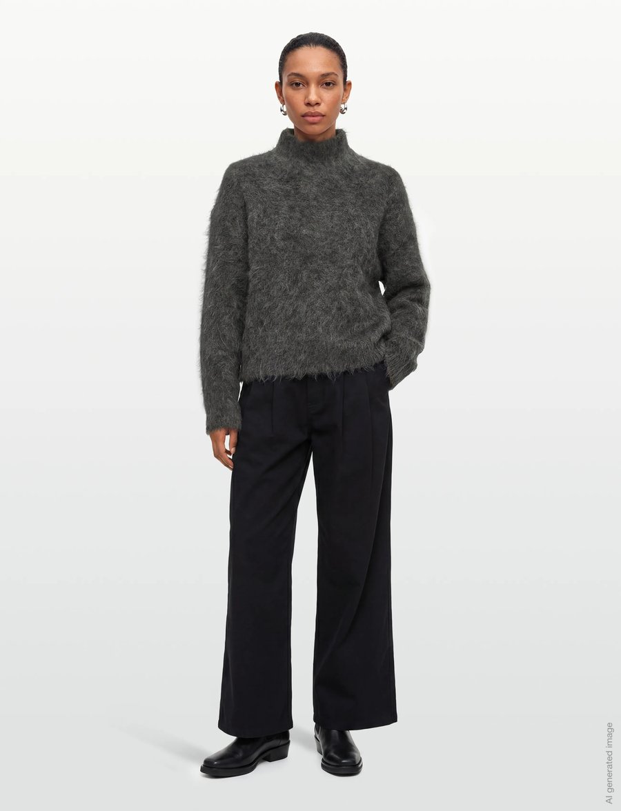 Twist & Tango - Ritva Knitted Sweater - polotröjor - dk grey mÉlange - 0