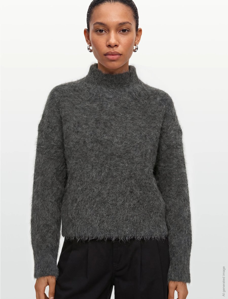 Twist & Tango - Ritva Knitted Sweater - polotröjor - dk grey mÉlange - 3