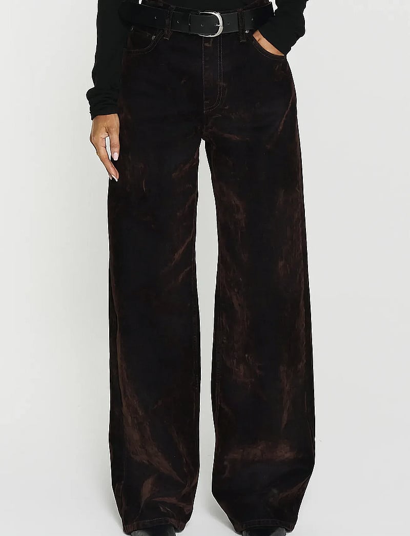 Twist & Tango - Turid Flocked Denim Jeans - straight jeans - mocha brown - 0