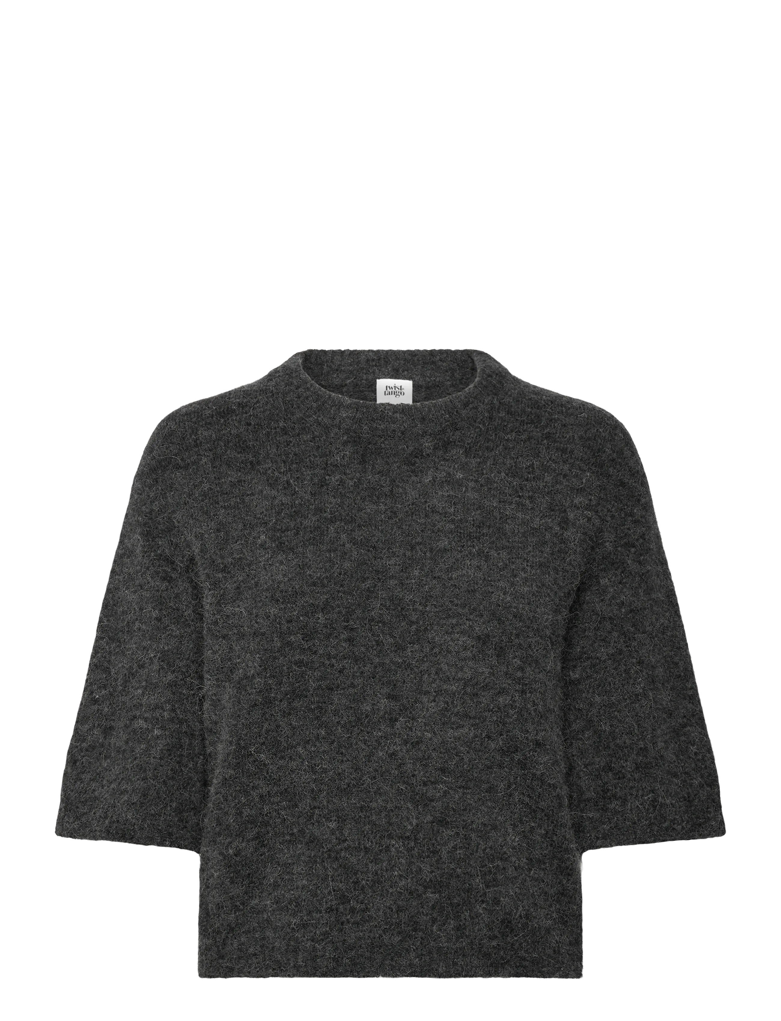 Twist & Tango Madina Short Sleeve Knit - Transitional Layering - BLACKISH MÉLANGE / grey