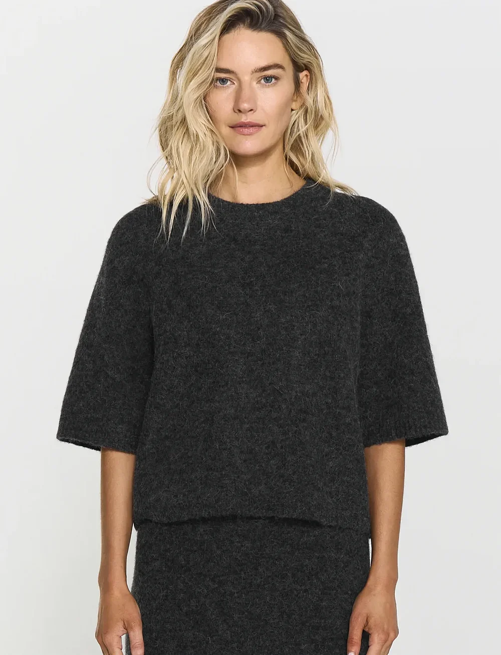 Twist & Tango - Madina Short Sleeve Knit - jumpers - blackish mÉlange - 0