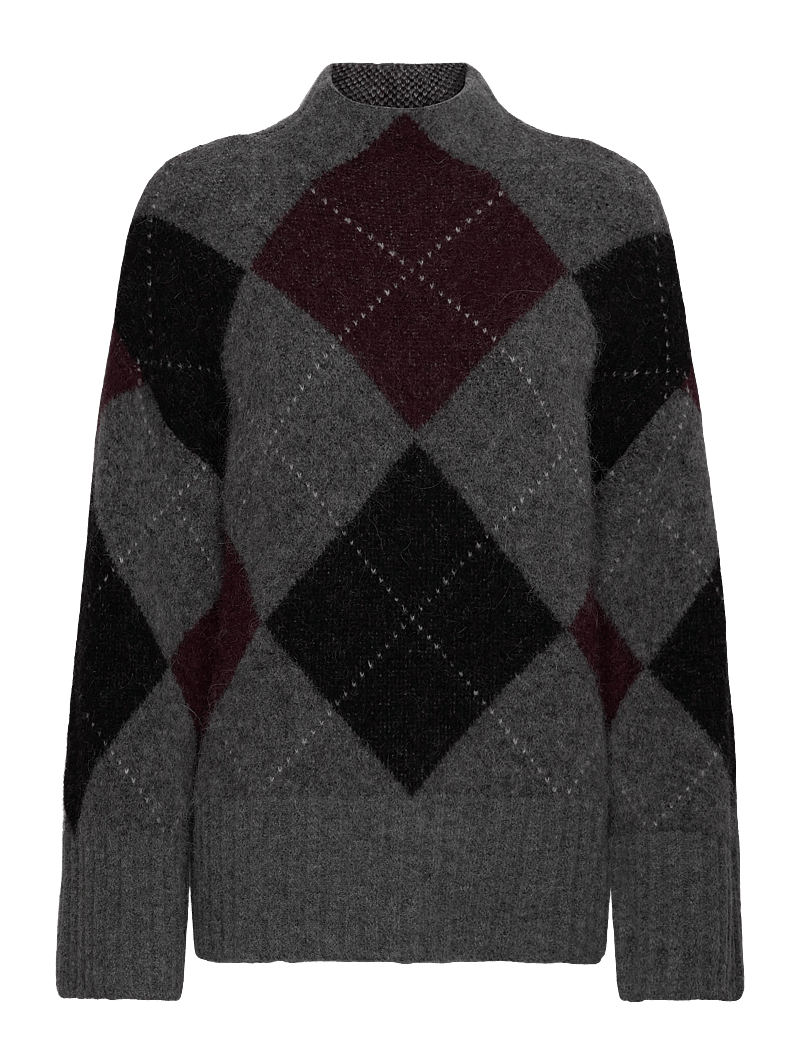 Twist & Tango - Idalia Argyle Sweater - stickade tröjor - burgundy argyle - 0
