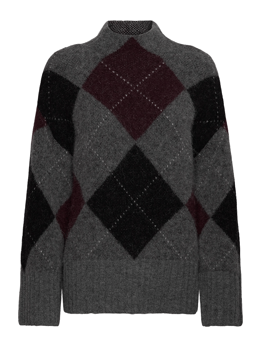 Twist & Tango - Idalia Argyle Sweater - striktrøjer - burgundy argyle - 0