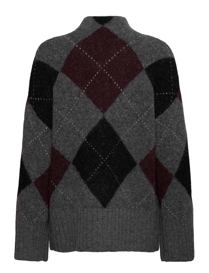 Twist & Tango - Idalia Argyle Sweater - stickade tröjor - burgundy argyle - 1
