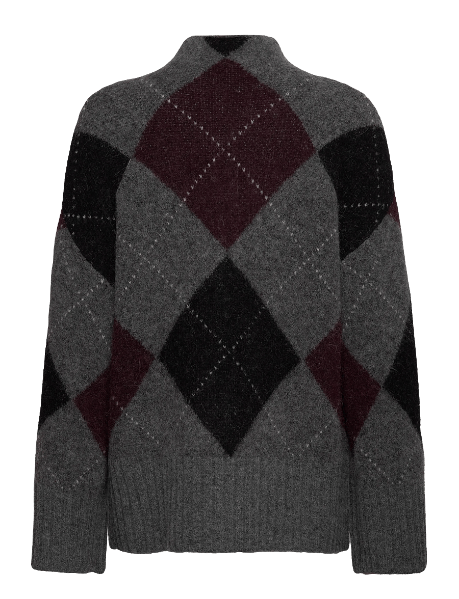 Twist & Tango - Idalia Argyle Sweater - striktrøjer - burgundy argyle - 1