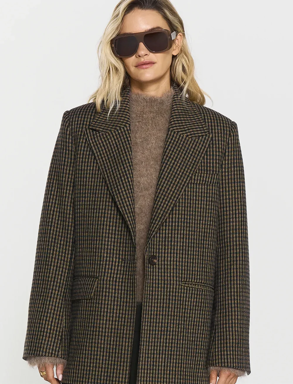 Twist & Tango - Vega Blazer - single breasted blazers - brown check - 0