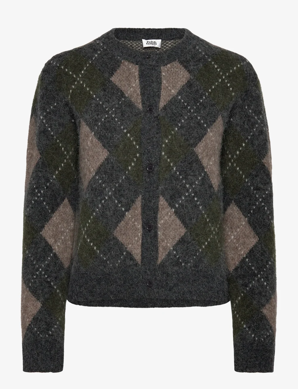 Twist & Tango - Filippa Argyle Cardigan - cardigans - forest green argyle - 1