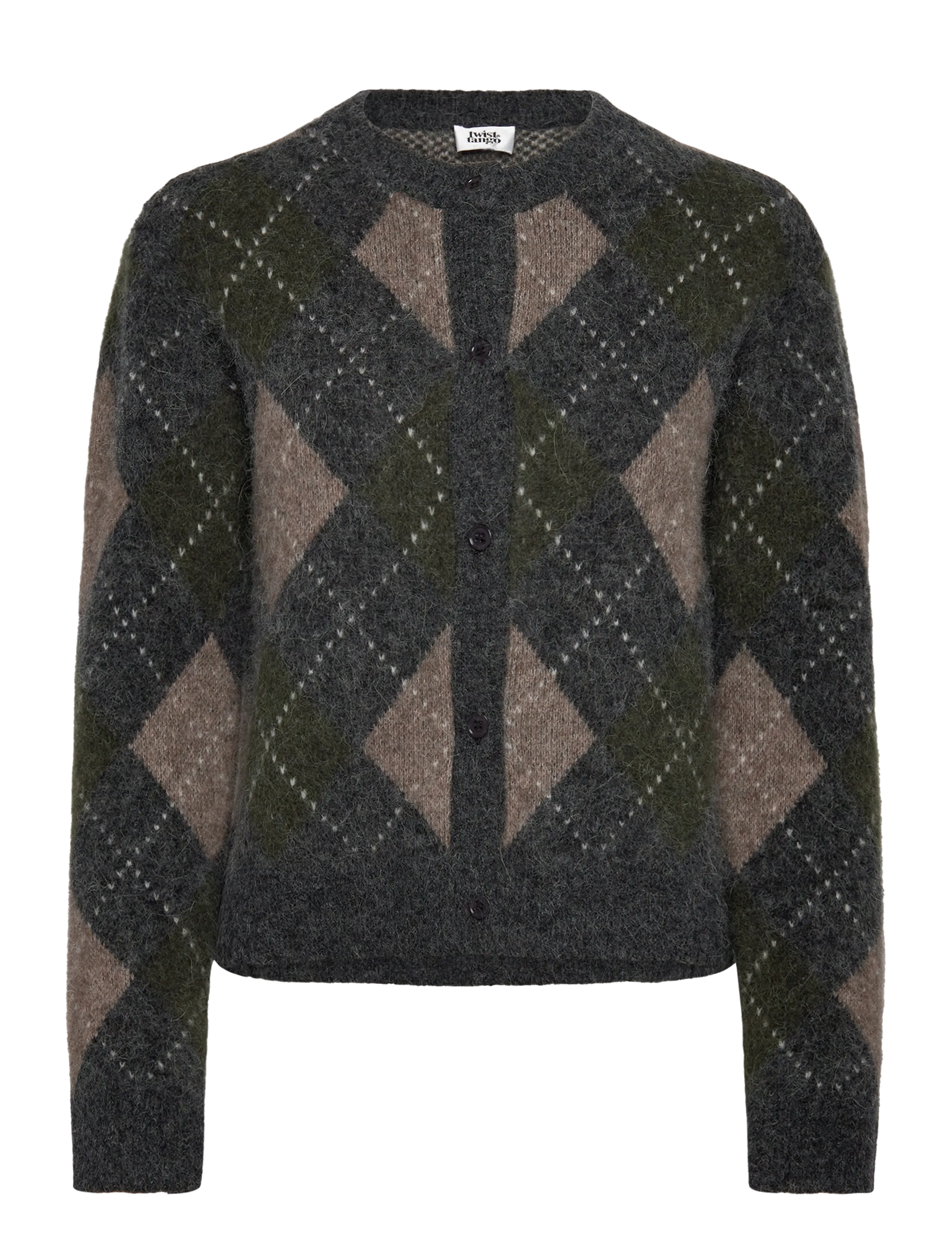 Twist & Tango - Filippa Argyle Cardigan - forest green argyle - 1