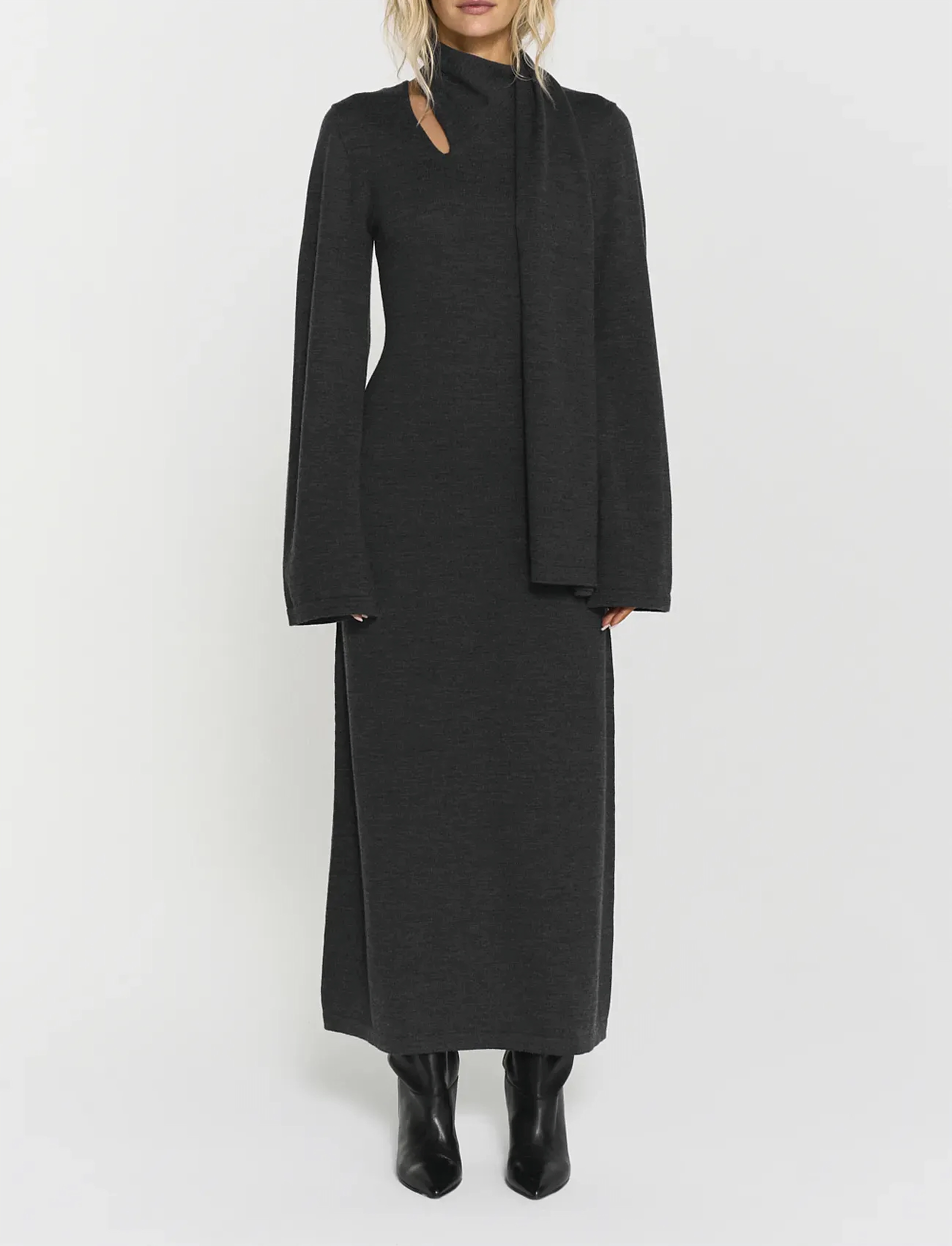 Twist & Tango Alessandra Knitted Dress - Transitional Layering - DK GREY MÉLANGE / grey