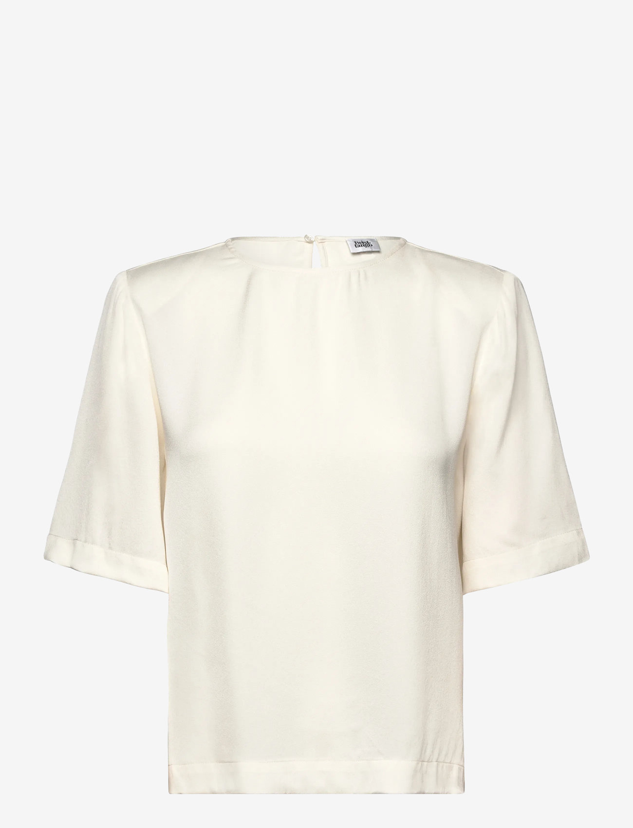 Twist & Tango - Leonie Satin Tee - short-sleeved blouses - ivory - 0
