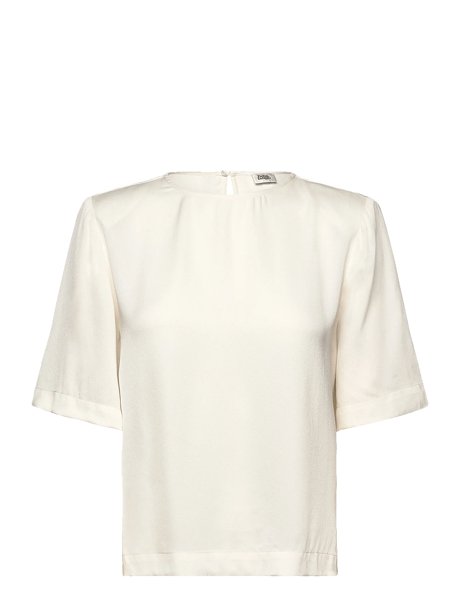 Twist & Tango - Leonie Satin Tee - blouses à manches courtes - ivory - 0