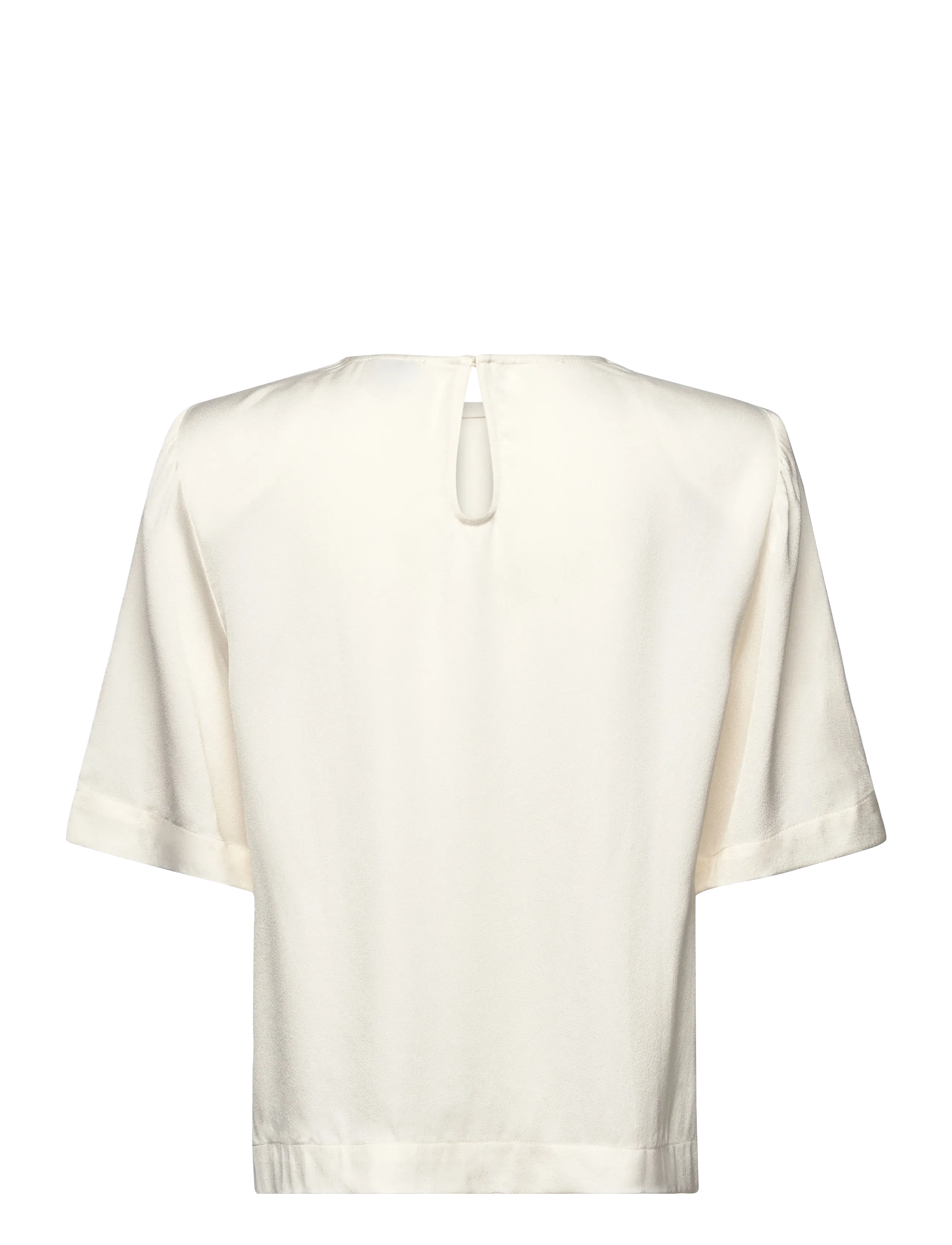 Twist & Tango - Leonie Satin Tee - kortärmade blusar - ivory - 1