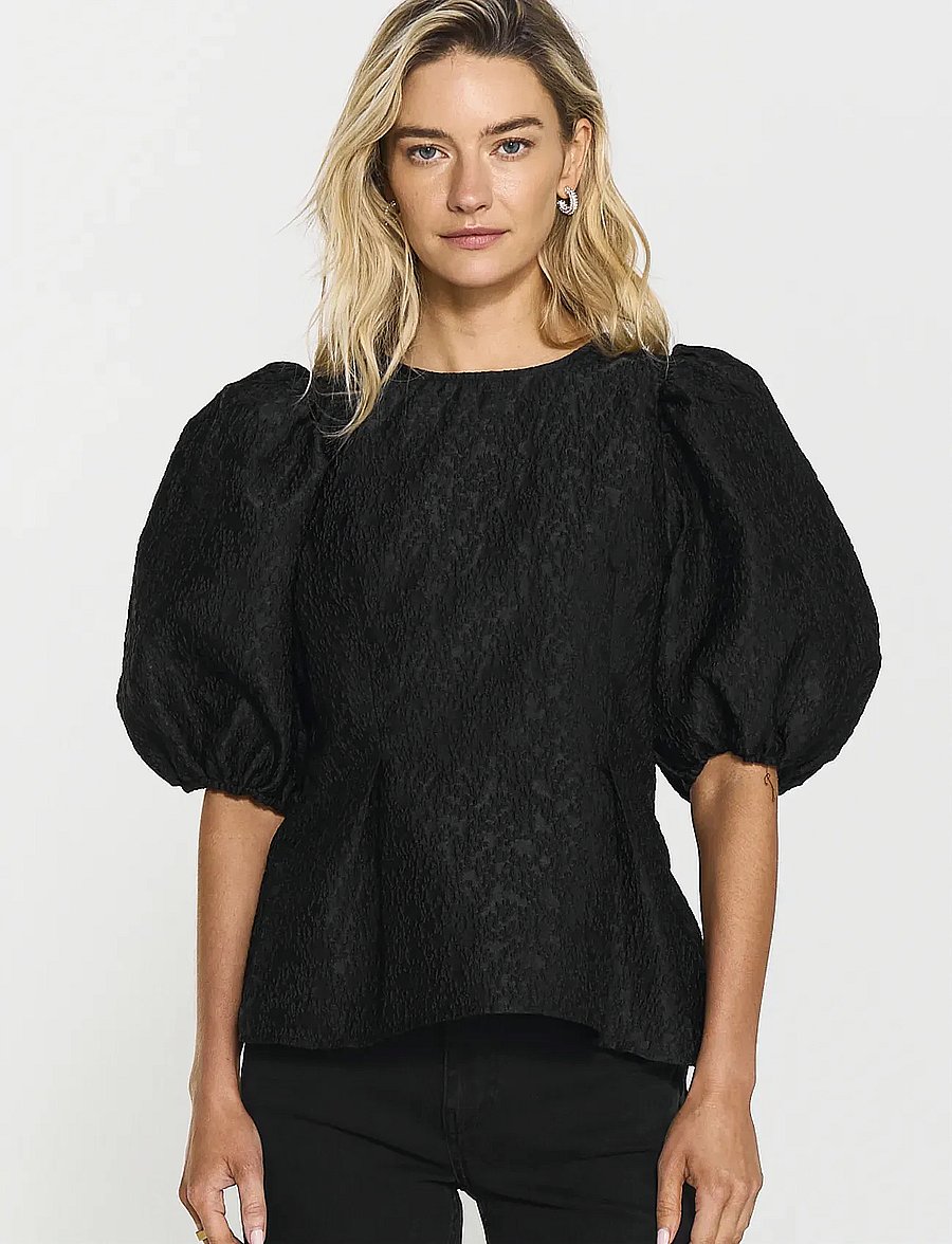 Twist & Tango - Ylja Blouse - kurzärmelige blusen - black - 0
