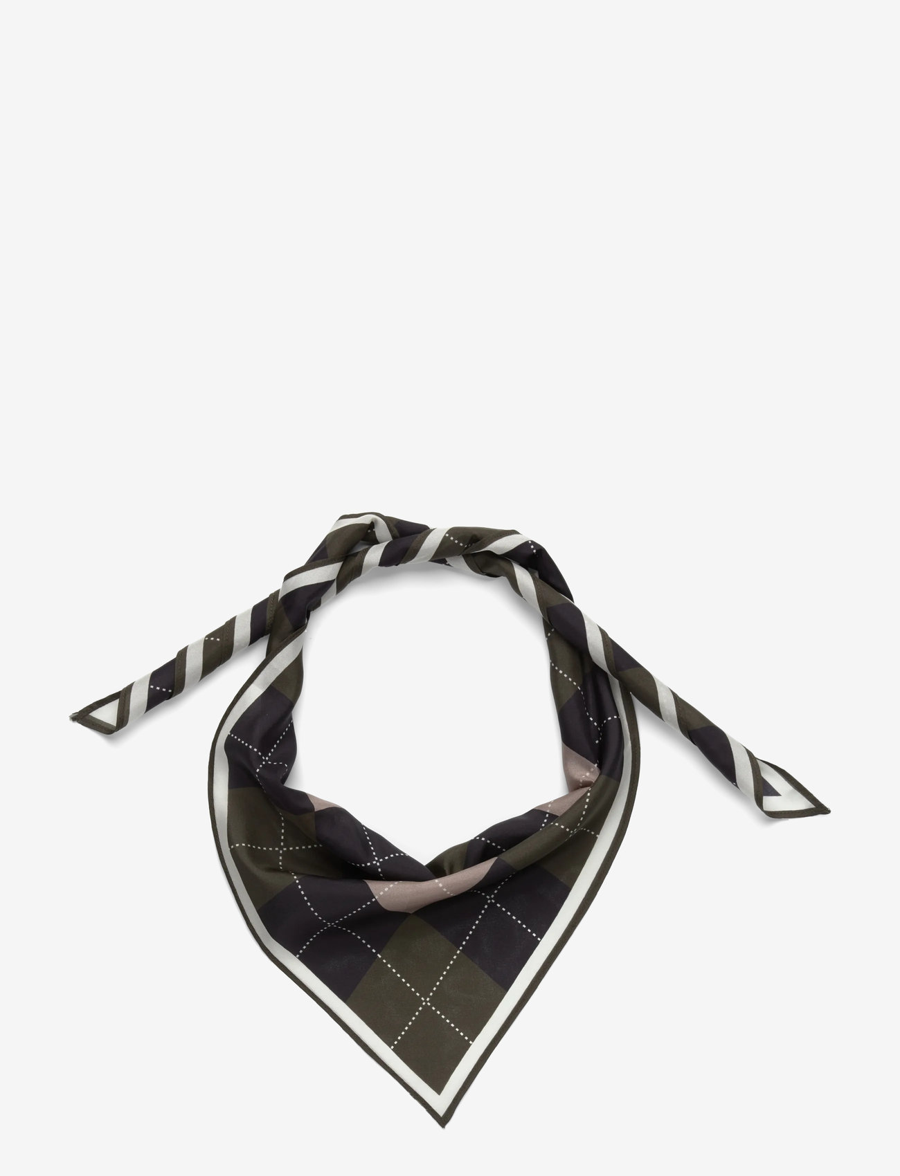Twist & Tango - Erinna Silk Scarf - forest green argyle - 1