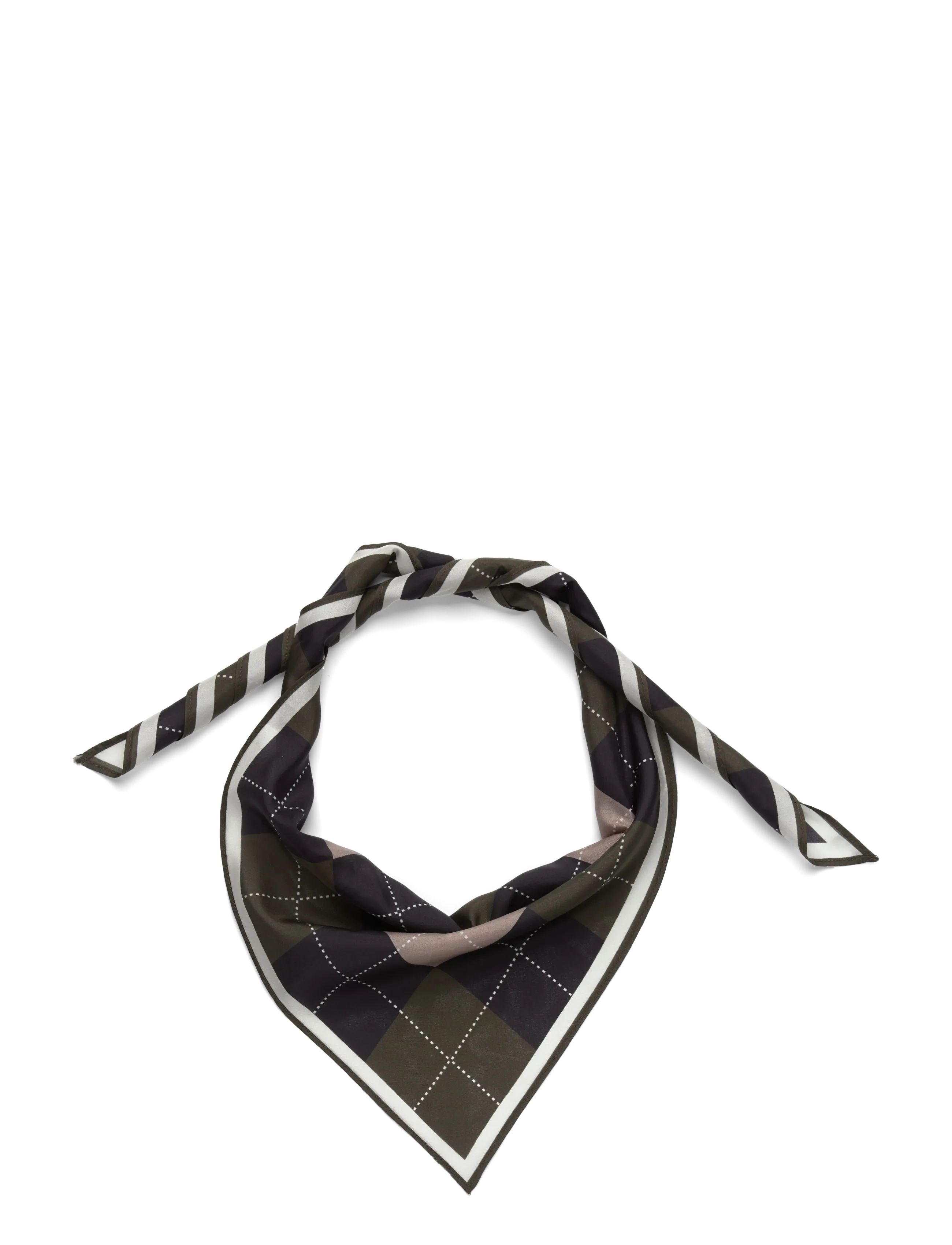 Twist & Tango Erinna Silk Scarf - Twist & Tango - FOREST GREEN ARGYLE / multi