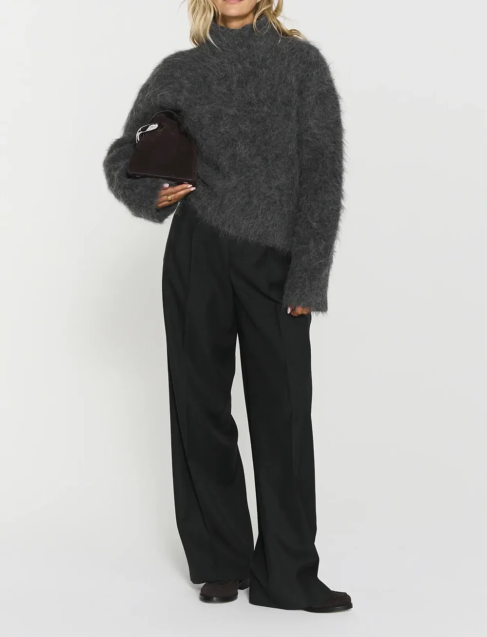 Twist & Tango - Wynne Trousers - kostymbyxor - dk grey mÉlange - 0